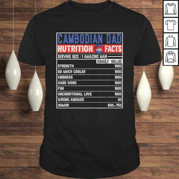 Mens Cambodian Dad Gifts – Dad Hero Nutritional Father’s Day TShirt