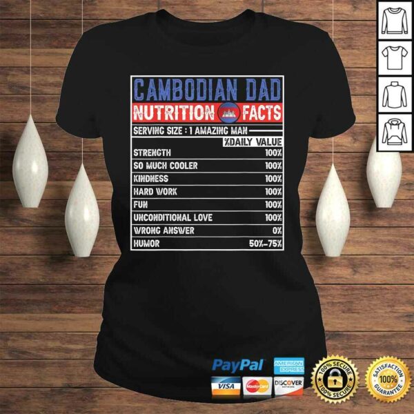 Mens Cambodian Dad Gifts – Dad Hero Nutritional Father’s Day TShirt