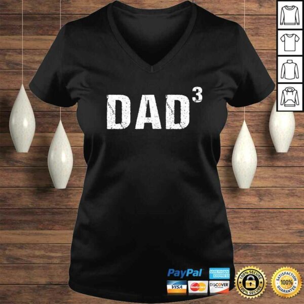 Mens Dad Cubed Shirt Dad of Three Gift TShirt