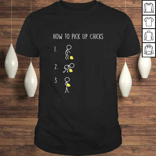 Mens Funny Shirts for Men How to Pick Up Chicks TShirt