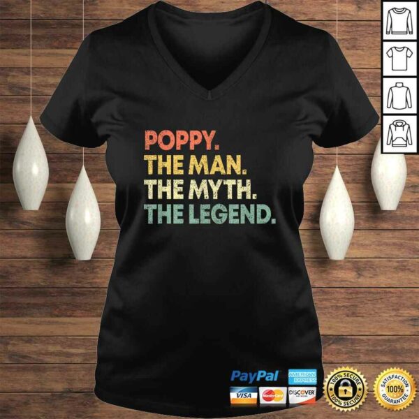 Mens Poppy The Man The Myth The Legend Shirt for Grandpa