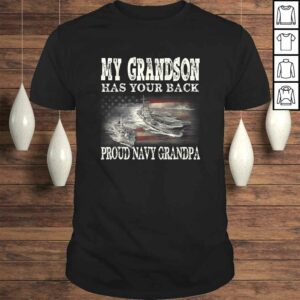 Mens Proud Navy Grandpa My Grandson Has Your Back Gift Top Mens Proud Navy Grandpa My Grandson Has Your Back Gift Top