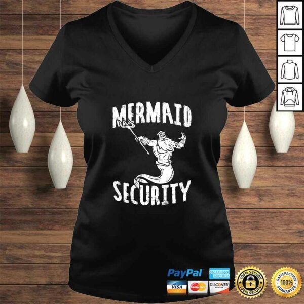 Mermaid Security Poseidon Guard Birthday Pool Party Mer-Dad TShirt