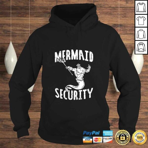 Mermaid Security Poseidon Guard Birthday Pool Party Mer-Dad TShirt