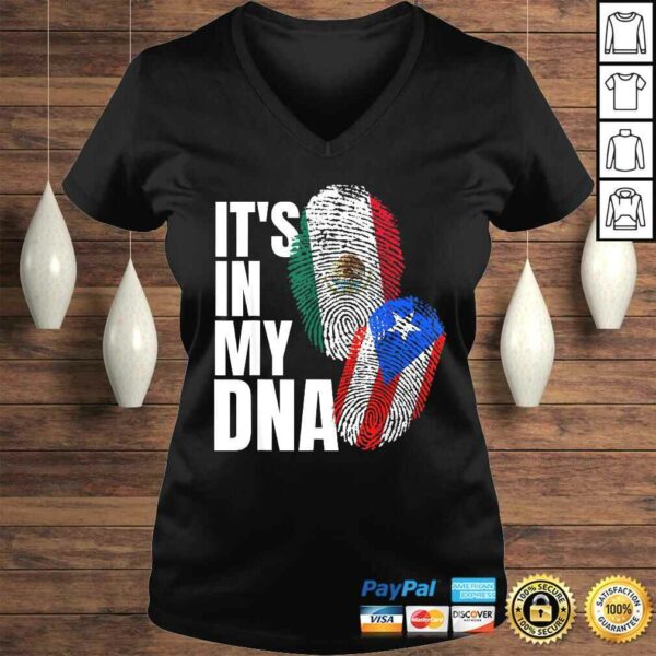 Mexican And Puerto Rican DNA Mix Flag Heritage TShirt