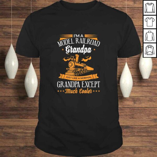 Model Railroad Train Cool Grandpa Grandparent Gift TShirt