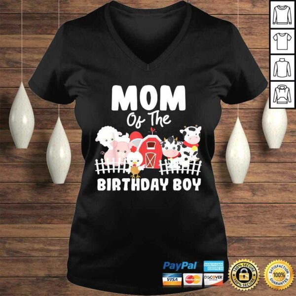 Mom Of The Birthday Boy Farm Animals Birthday Party Shirt