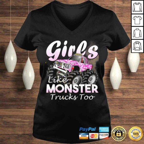 Monster Truck Shirt Girls Like Monsters Too Birthday Tee Shirt