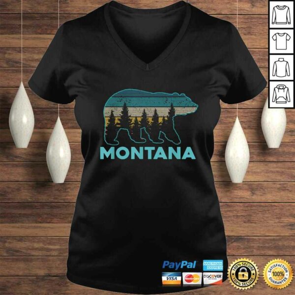 Montana Vintage Grizzly Bear Nature Hiking Souvenir V-Neck T-Shirt