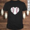 Mother’s Day Gift Distressed Heart Baseball Heart Mom Mommy TShirt