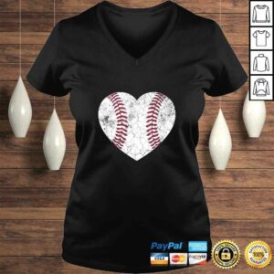 Mother’s Day Gift Distressed Heart Baseball Heart Mom Mommy TShirt