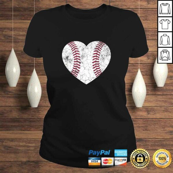 Mother’s Day Gift Distressed Heart Baseball Heart Mom Mommy TShirt