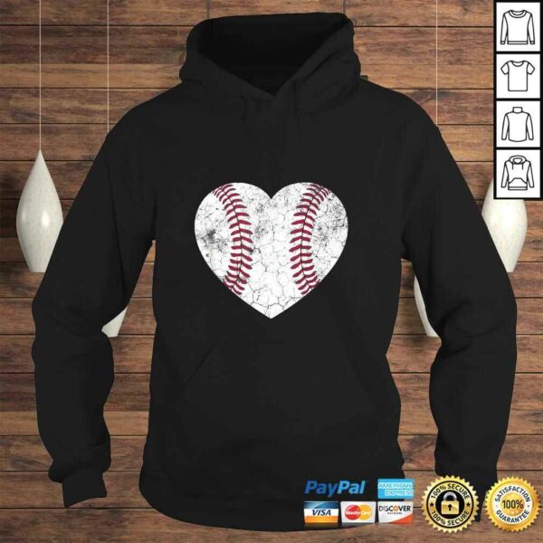 Mother’s Day Gift Distressed Heart Baseball Heart Mom Mommy TShirt