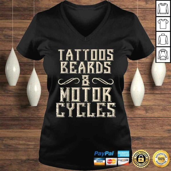 Motorcycle Shirts Tattoos Beards Tees Men Dad Grandpa Gifts