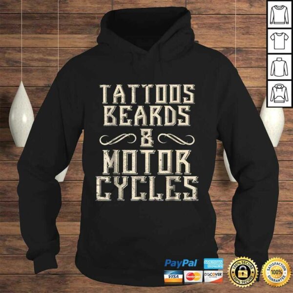 Motorcycle Shirts Tattoos Beards Tees Men Dad Grandpa Gifts