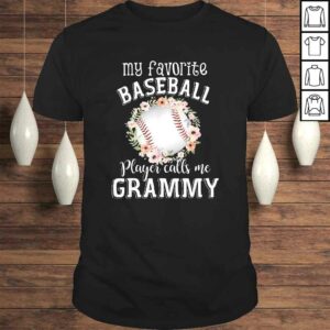 My Favorite Baseball Player Calls Me Grammy Flower TShirt My Favorite Baseball Player Calls Me Grammy Flower TShirt