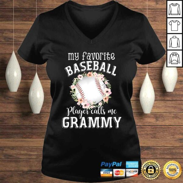 My Favorite Baseball Player Calls Me Grammy Flower TShirt