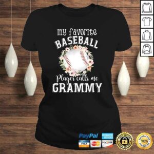 My Favorite Baseball Player Calls Me Grammy Flower TShirt 3