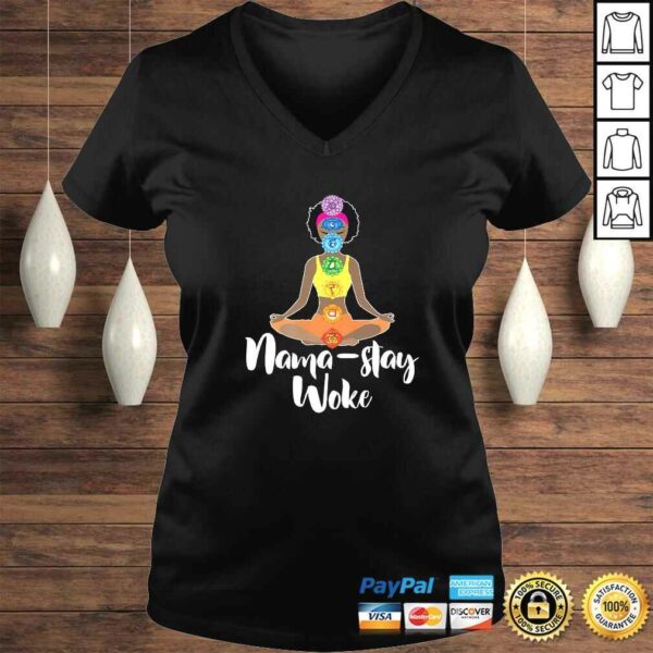 Nama Stay Woke  Black Afro Girl Chakra Namaste Yoga Shirt