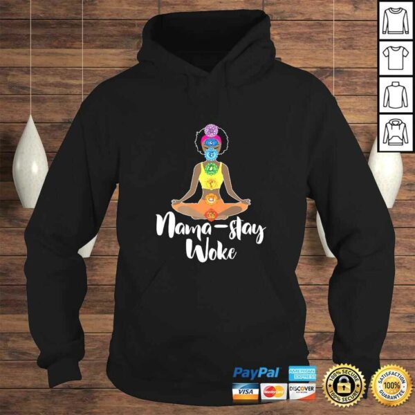 Nama Stay Woke  Black Afro Girl Chakra Namaste Yoga Shirt