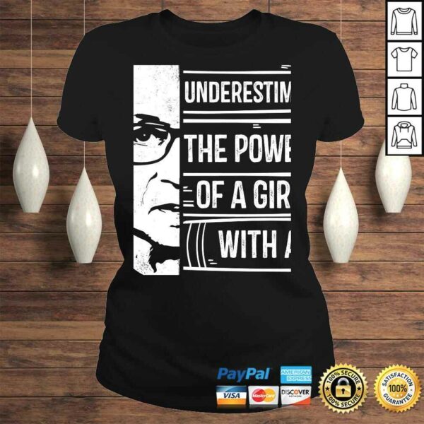 Never Underestimate Power of Girl With Book Hoodie RBG Ruth