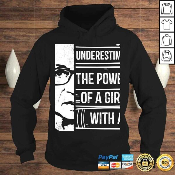 Never Underestimate Power of Girl With Book Hoodie RBG Ruth