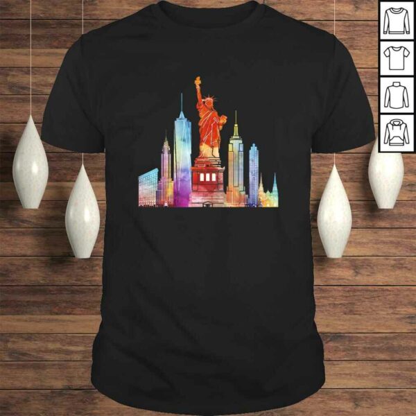 New York City Watercolor Statue Of Liberty NYC Shirt Tee