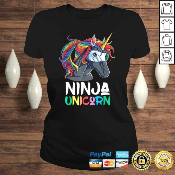 Ninja Unicorn Shirt Girls Rainbow Martial Arts Fighter Tee T-Shirt