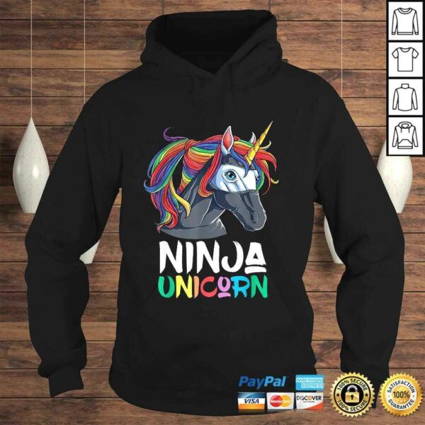 Ninja Unicorn Shirt Girls Rainbow Martial Arts Fighter Tee T-Shirt