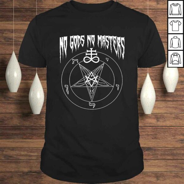 No Gods No Masters Satanic Baphomet Devil TShirt