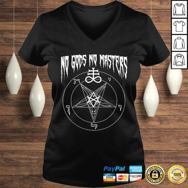 No Gods No Masters Satanic Baphomet Devil TShirt