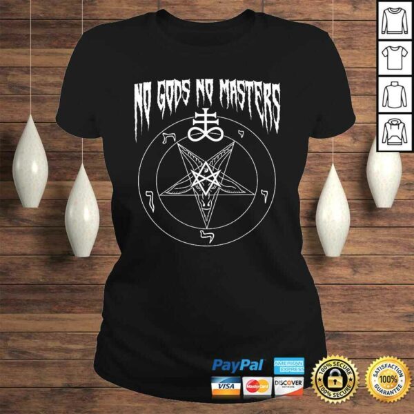 No Gods No Masters Satanic Baphomet Devil TShirt