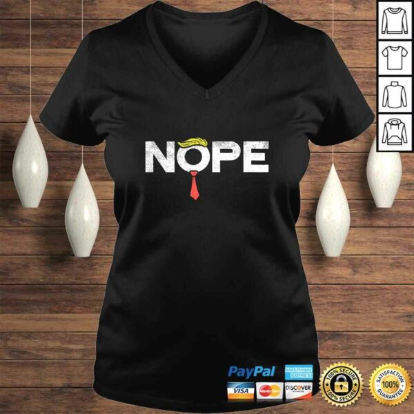 Nope Red Tie Donald Trump Wig Funny Anti Trump Impeach Gift TShirt