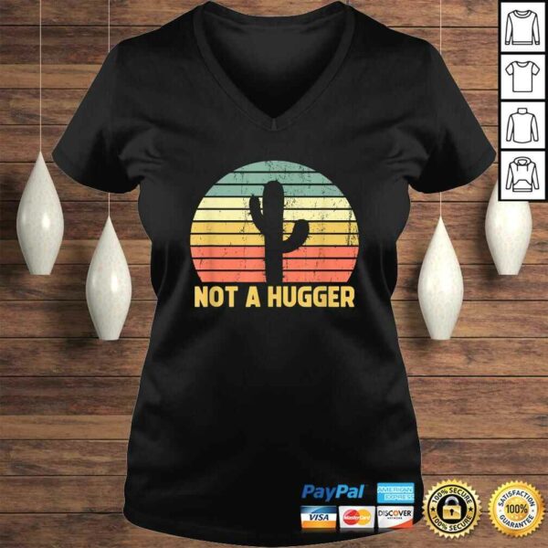 Not A Hugger Cactus Funny Introvert Retro Gift Vintage TShirt Gift