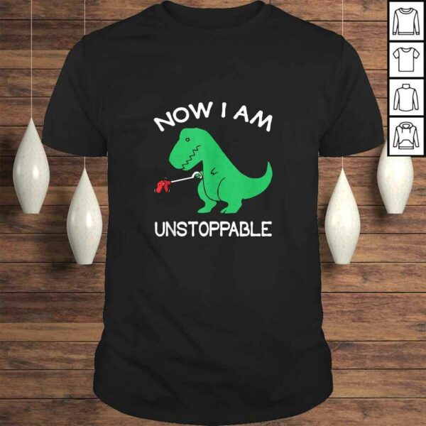 Now I’m Unstoppable – Funny T-Rex Dinosaur Gift V-Neck T-Shirt