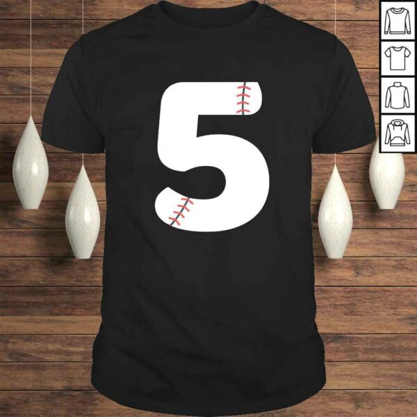 Number #5 BASEBALL Team Shirt – 5 Pitcher Batter Tee