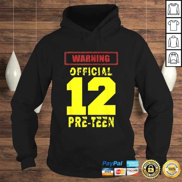 Official 12TH Birthday Gift 12Yrs Warningofficial PRETEEN Shirt