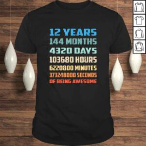 Official 12th Birthday Gift Shirt 12 Years Old Being Awesome TShirt Gift Official 12th Birthday Gift Shirt 12 Years Old Being Awesome TShirt Gift