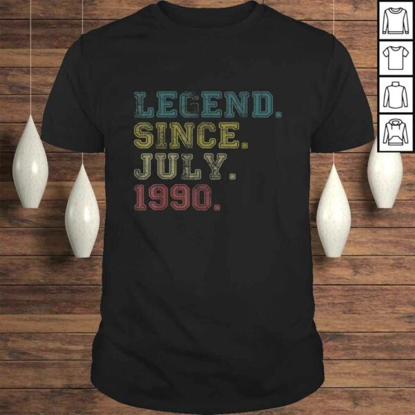 Official 30th Birthday Vintage Legend Since July 1990 Gift 30 Yrs Old TShirt