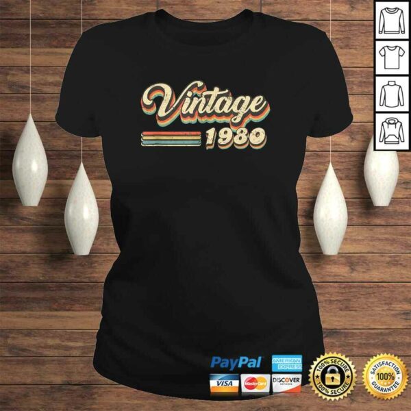 Official 40th Birthday Gift Vintage 1980 40 Forty Years Old TShirt