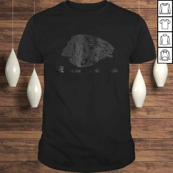 Official American Motorcycle Skull Native Indian Eagle Chief Vintage TShirt