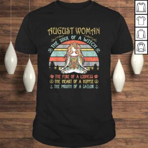Official August Woman The Soul Of A Witch Vintage Birthday V-Neck T-Shirt Official August Woman The Soul Of A Witch Vintage Birthday V-Neck T-Shirt