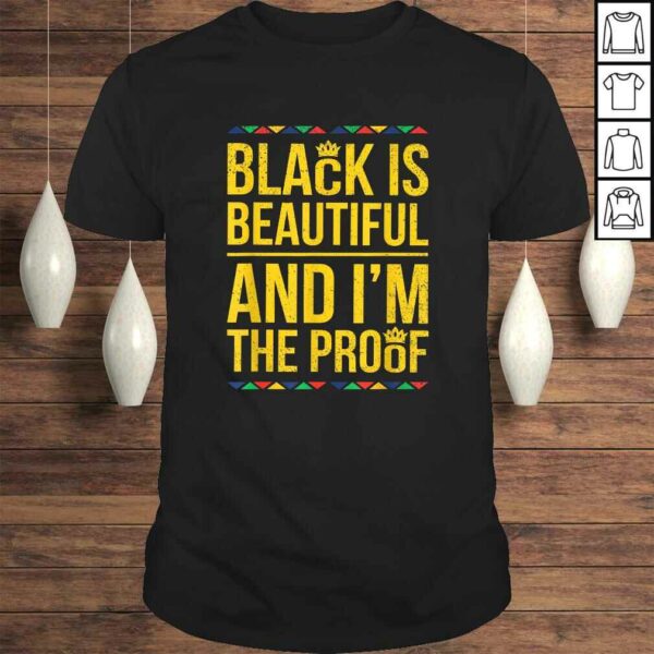 Official Black is Beautiful and Im the Proof Black History V-Neck T-Shirt