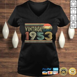 Official Born In 1953 Retro Vintage 67th Birthday Gifts 67 Years Old V Neck T Shirt 2