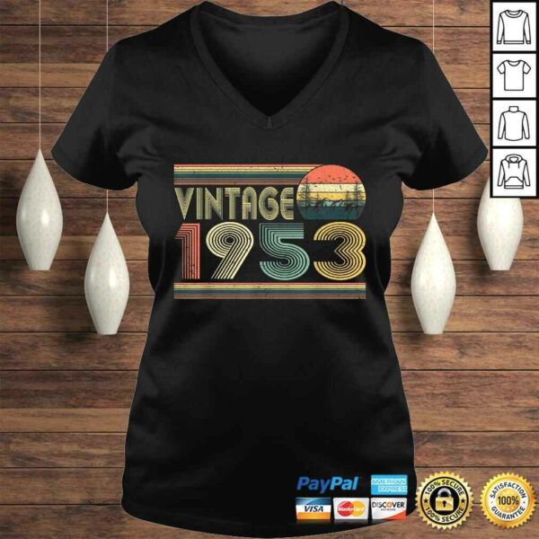 Official Born In 1953 Retro Vintage 67th Birthday Gifts 67 Years Old V-Neck T-Shirt
