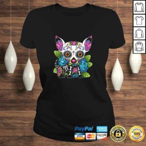 Official Chihuahua Sugar Skull Mexico Dog Calavera Dia De Los Muertos Tee Shirt 3