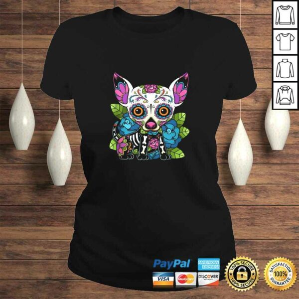 Official Chihuahua Sugar Skull Mexico Dog Calavera Dia De Los Muertos Tee Shirt