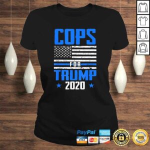 Official Cops For Trump 2020 Blue Line Supporters Police USA Flag Shirt 3