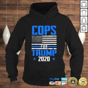 Official Cops For Trump 2020 Blue Line Supporters Police USA Flag Shirt 4