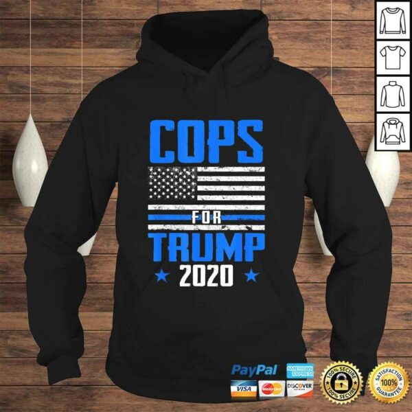 Official Cops For Trump 2020 Blue Line Supporters Police USA Flag Shirt